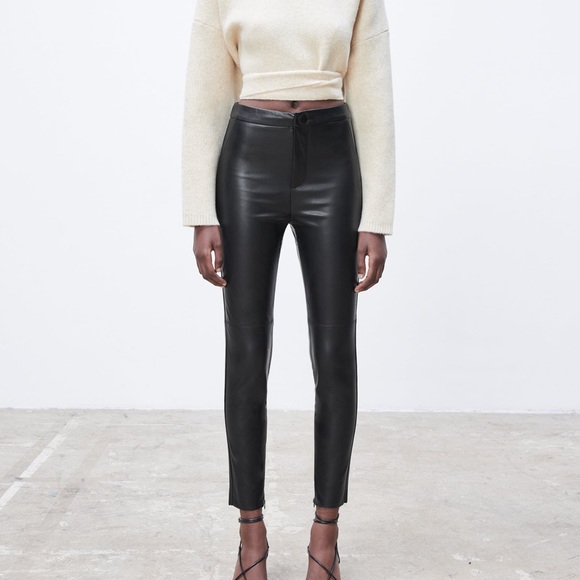 Zara Pants - Zara black leather leggings pants